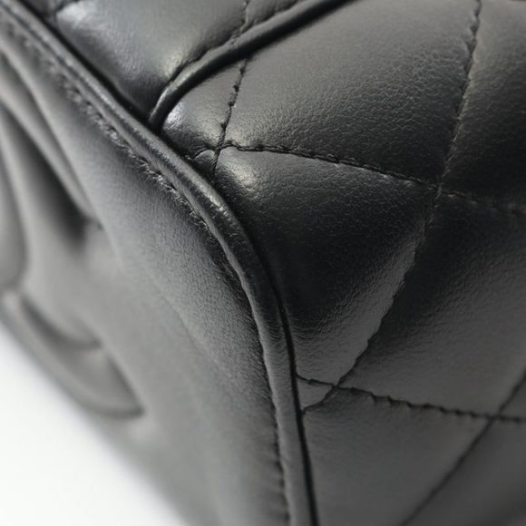 Chanel Shoulder Bag Matelasse Ap3258 Black Lambskin Matelasse Vanity Chain - Picture 8 of 9